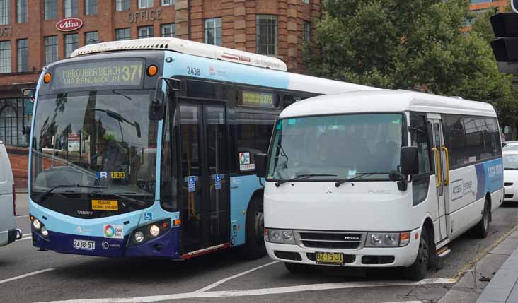 Sydney Buses Volvo B7RLE Custom CB80 2438 & Access Sydney Fuso Rosa BZ15JI